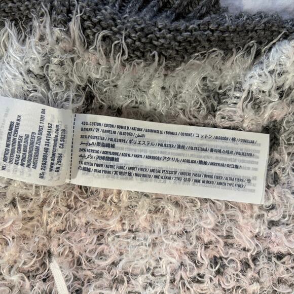 Abercrombie kids. Girls gray hooded cardigan white fuzzy detail. Size L - Picture 3 of 7